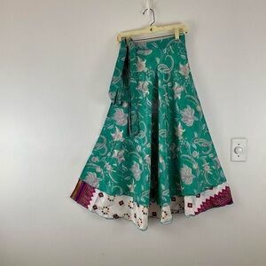 Reversible Upcycled Magic Sari Wrap Maxi Skirts